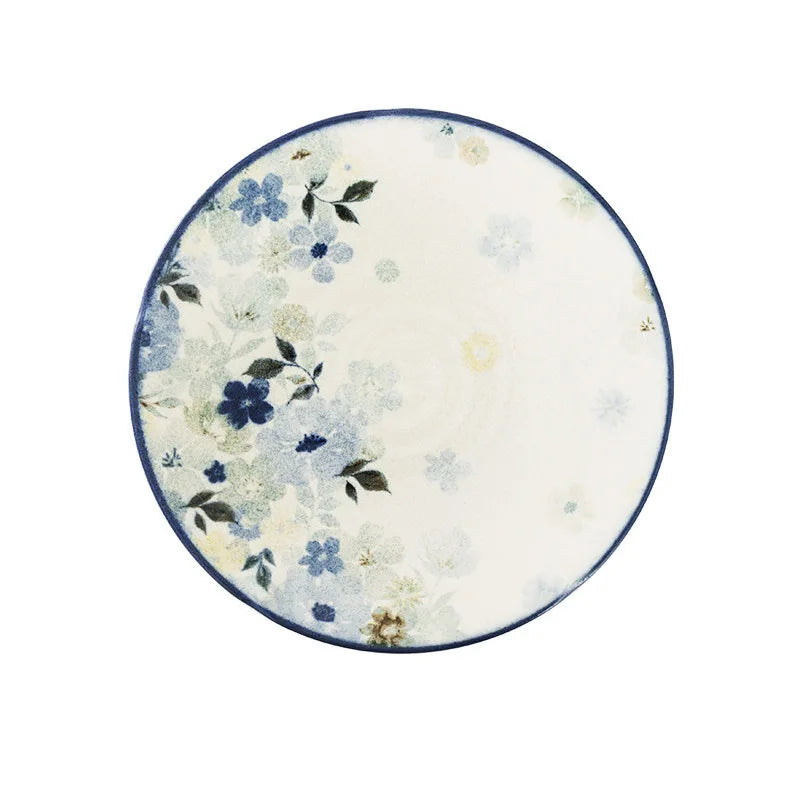Assiettes ceramique emaillee style floral japonais quotidien - vue 6 sur 6