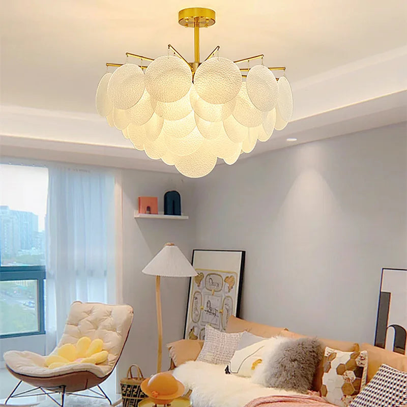 Lustre en verre avec carillons éoliens romantiques de luxe