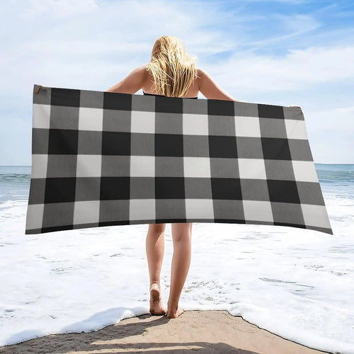 serviette de plage carreaux legere anti sable rapide