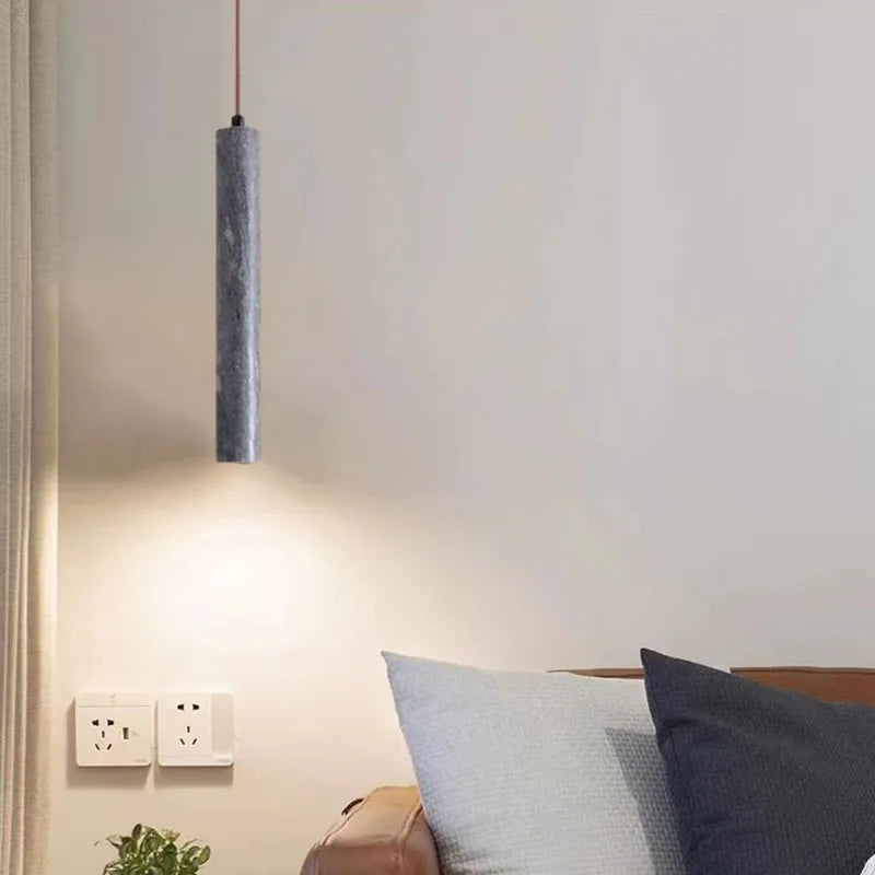 suspension moderne en marbre et bois pour bar - vue 5 sur 9