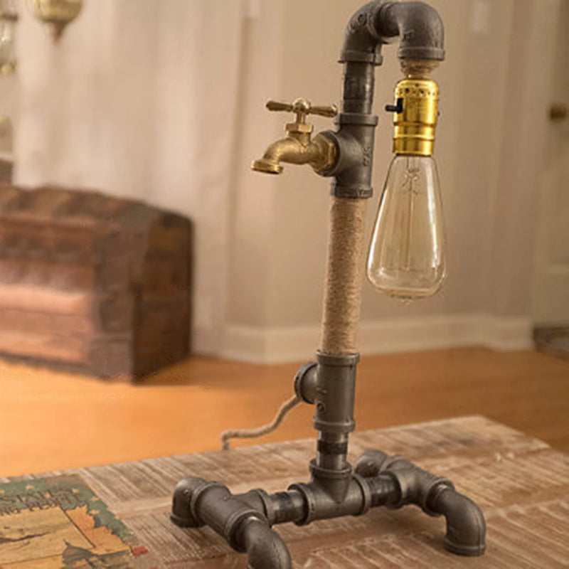 Lampes à conduite d'eau rétro industrielles Vintage en fer rouille E27 pour café