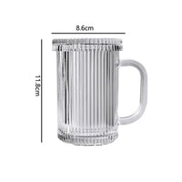 Tasse verre minimaliste avec couvercle et anse