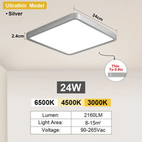 plafonnier led encastré ultra mince moderne pour intérieur