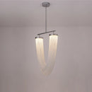lustre artistique à led en aluminium chromé avec intensité variable