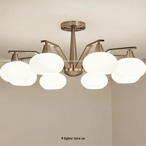 lustre moderne en métal nickelé avec éclairage à led