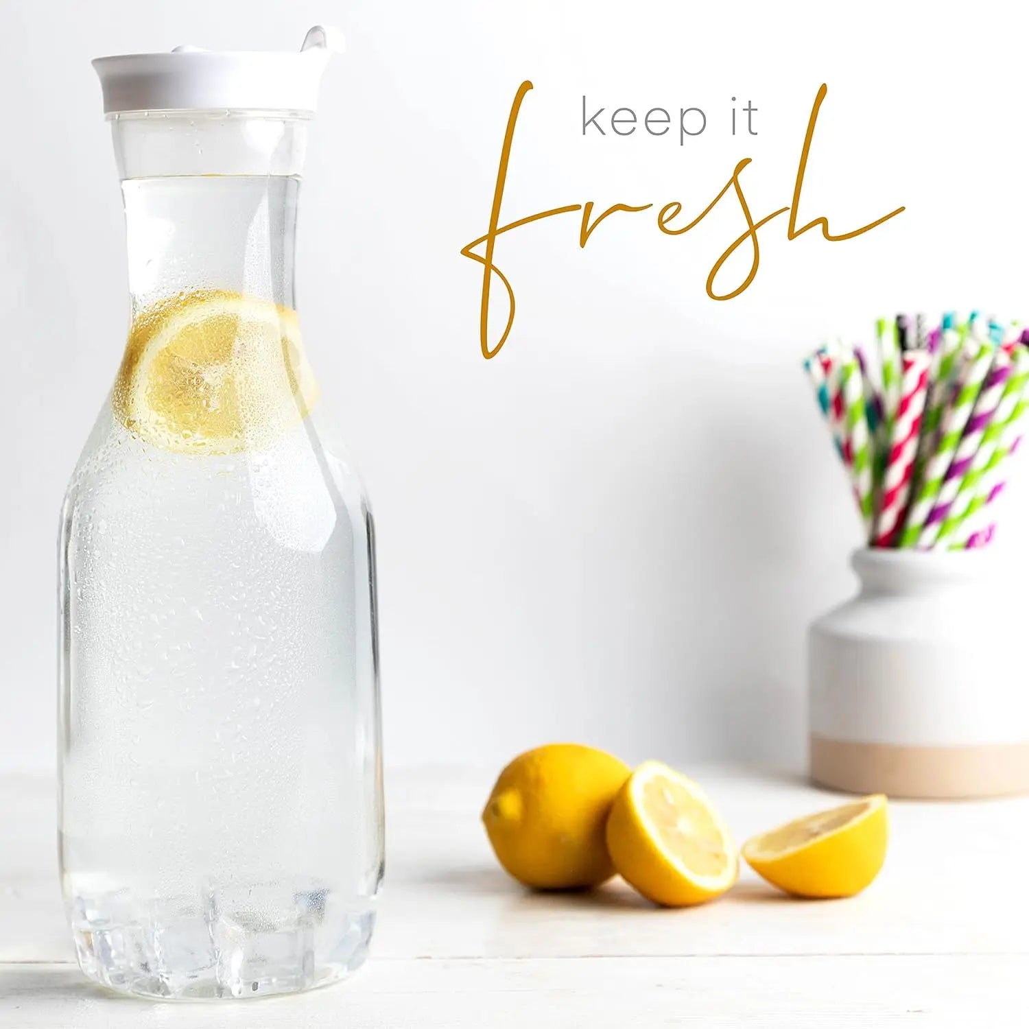 Carafe elegante 15l plastique couvercle clapet anti fuite