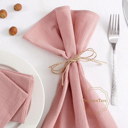Serviette de table coton uni lavable lot 24