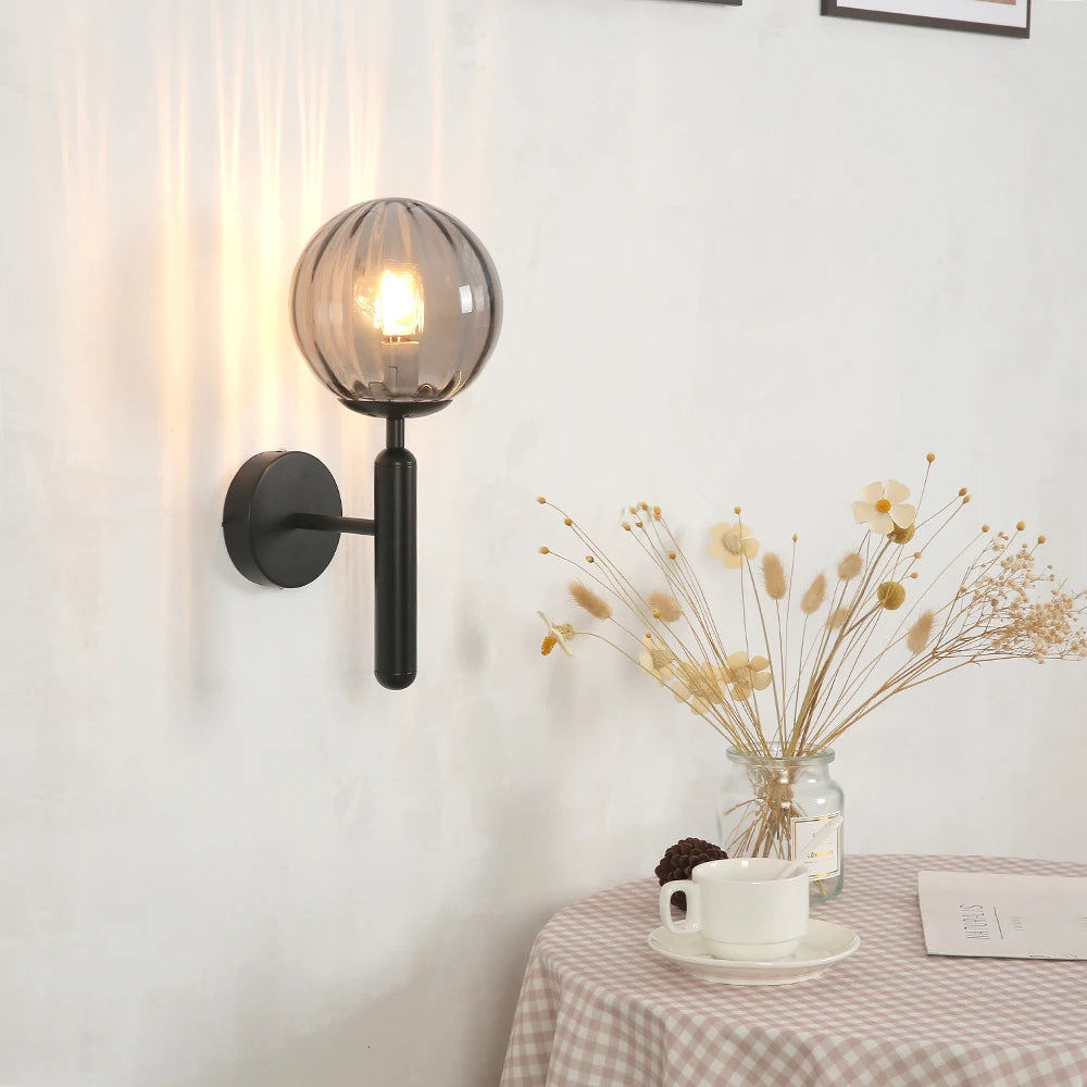 Applique nordique chambre moderne à côté de boule de verre applique murale LED luminaire applique éclairage salle de bain miroir escalier lumière Luminaria
