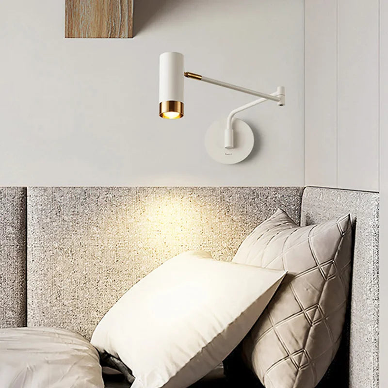 applique murale pliante moderne avec éclairage led pivotant