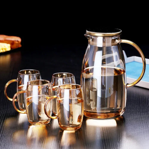 Bouteille carafe verre borosilicate motif fleurs style moderne
