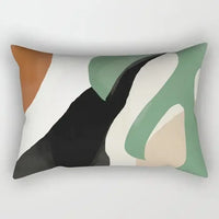 coussin lombaire géométrique abstrait réversible pour salon ou bureau