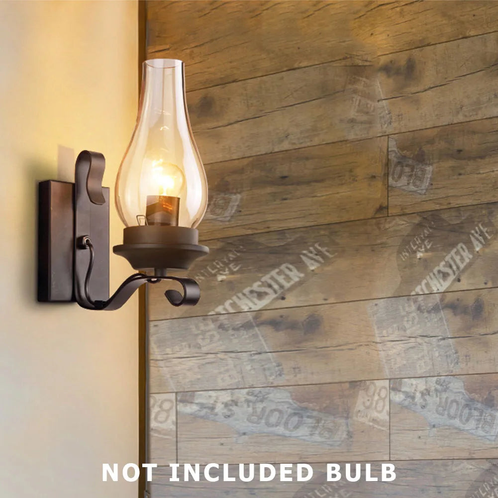 Applique murale fer rétro industriel Led loft nuit - vue 5 sur 6