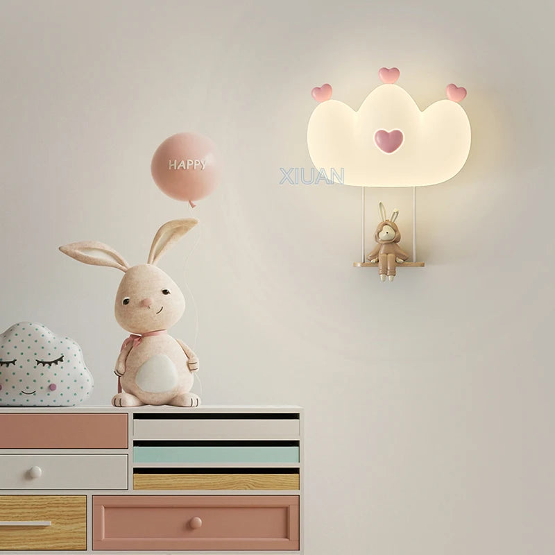 applique murale cœur rose pour chambre de princesse - vue 4 sur 14