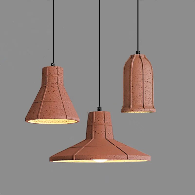 Suspension industrielle créative orange - vue 3 sur 12
