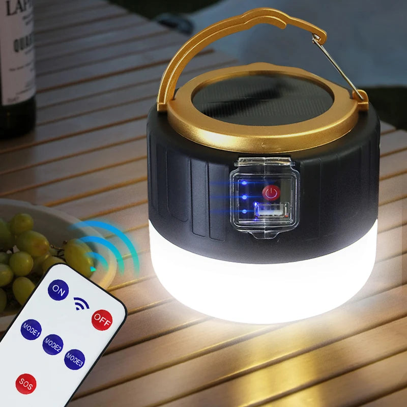 lampe de camping solaire led étanche rechargeable pour activités en extérieur - vue 2 sur 9