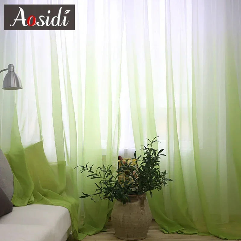 Voilage tulle dégradé moderne léger pour salon chambre