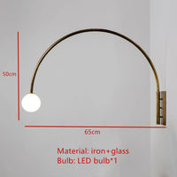 applique murale led courbée métal doré g9