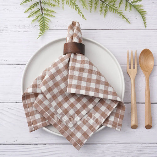 Serviette de table coton vichy style champêtre 42x42
