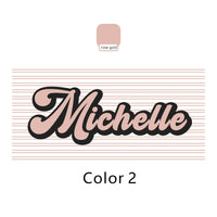 serviette de plage personnalisée rayures style rétro hippie