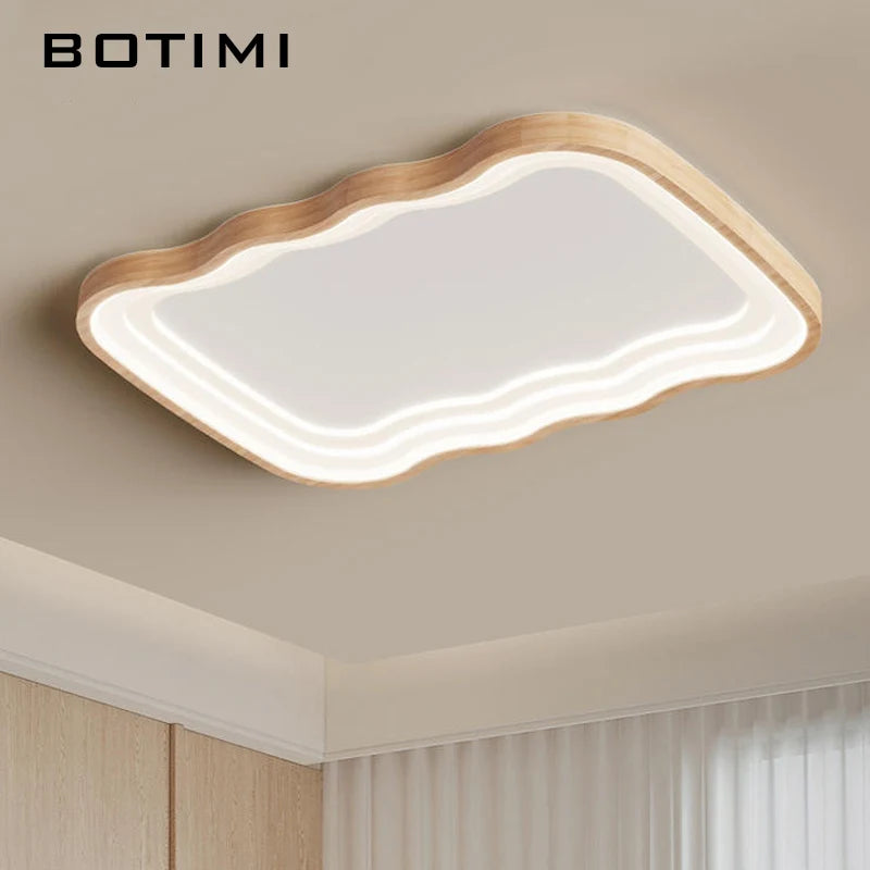 Plafonnier LED rectangulaire en bois - vue 5 sur 11