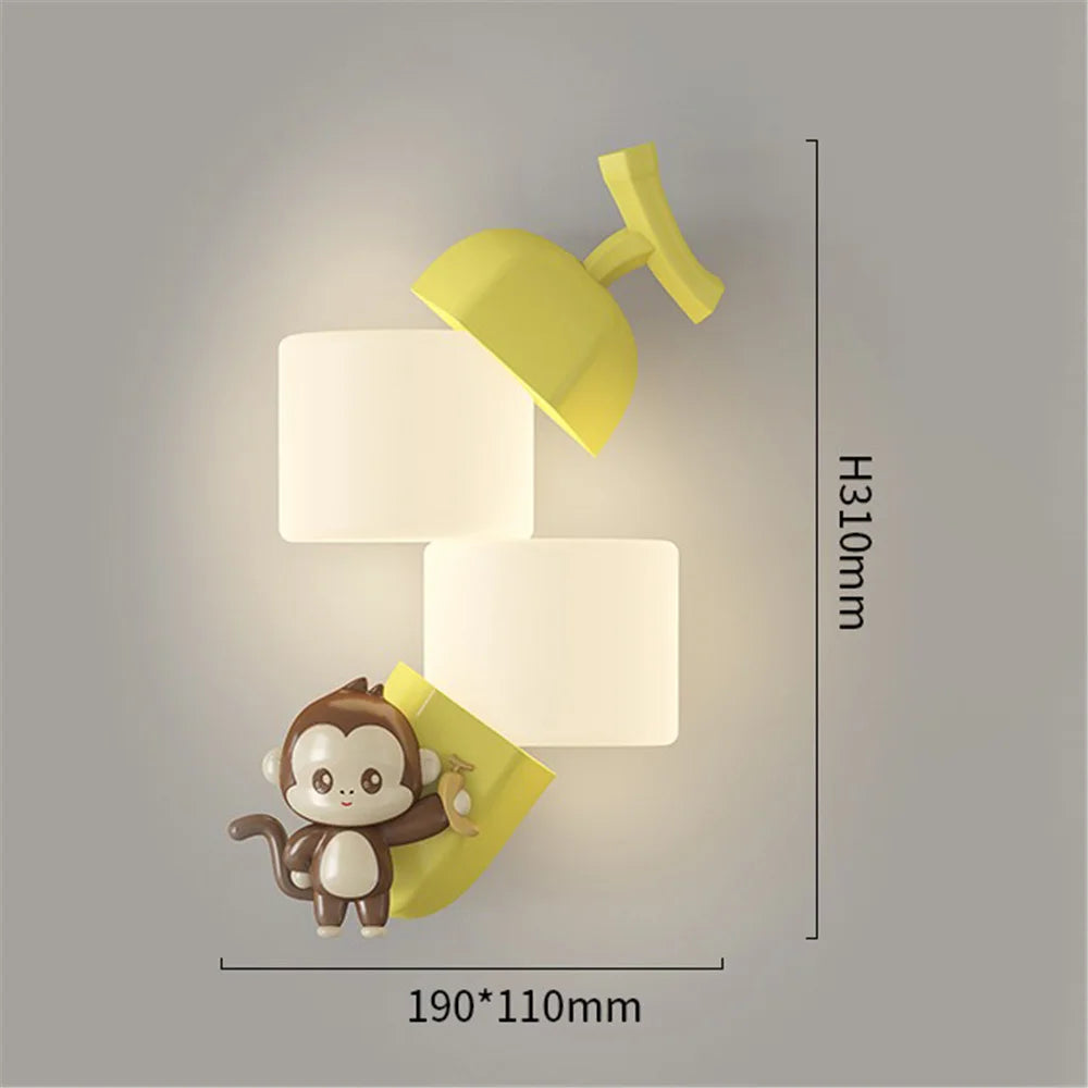 applique murale à led singe et panda pour enfants - vue 7 sur 7