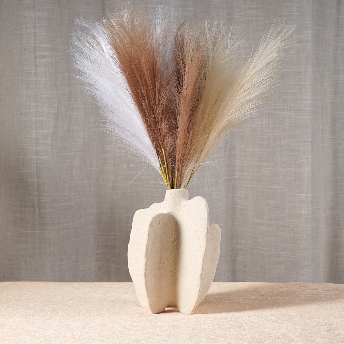 vase marin en céramique décoration nordique moderne fleurs séchées - vue 6 sur 14