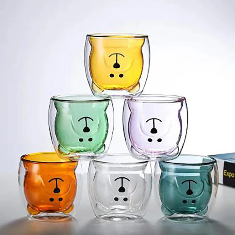 Tasse verre double paroi motifs animaux 3d