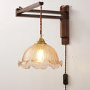 lampe moderne en bois de noyer avec lumière led décorative