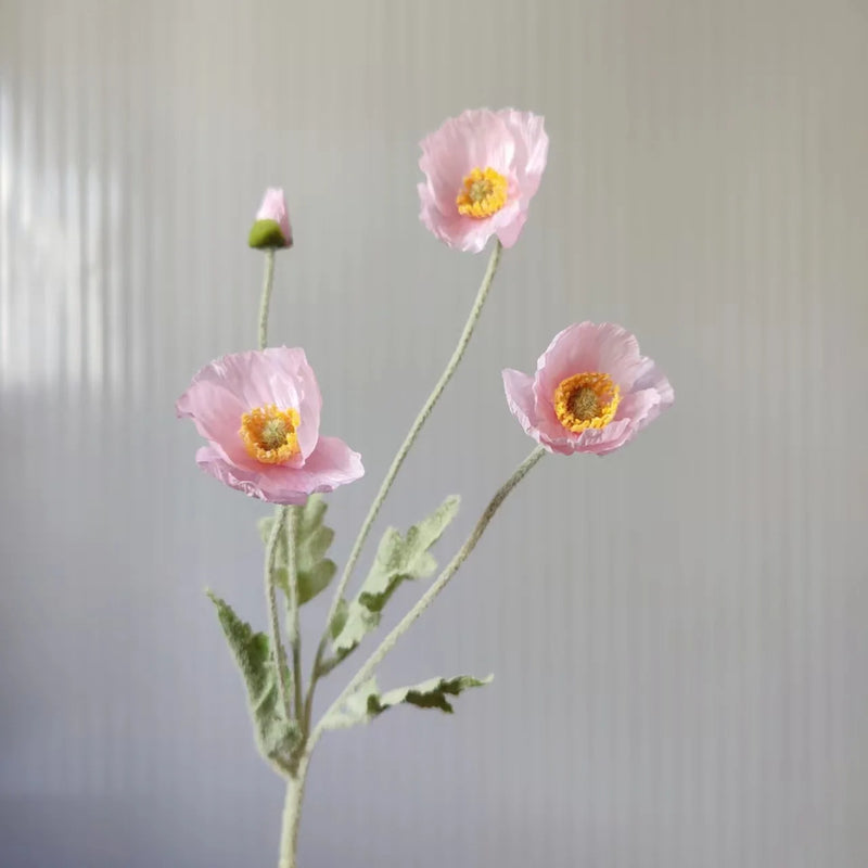 fausses fleurs de pavot en soie pour décorations de mariage et fêtes
