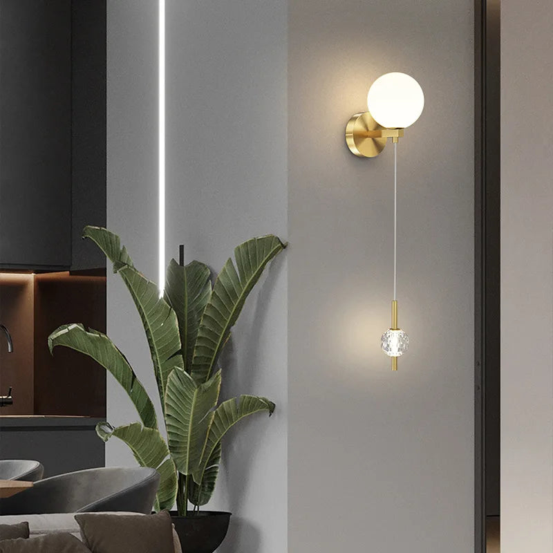 applique murale moderne en laiton avec 3 appliques interchangeables