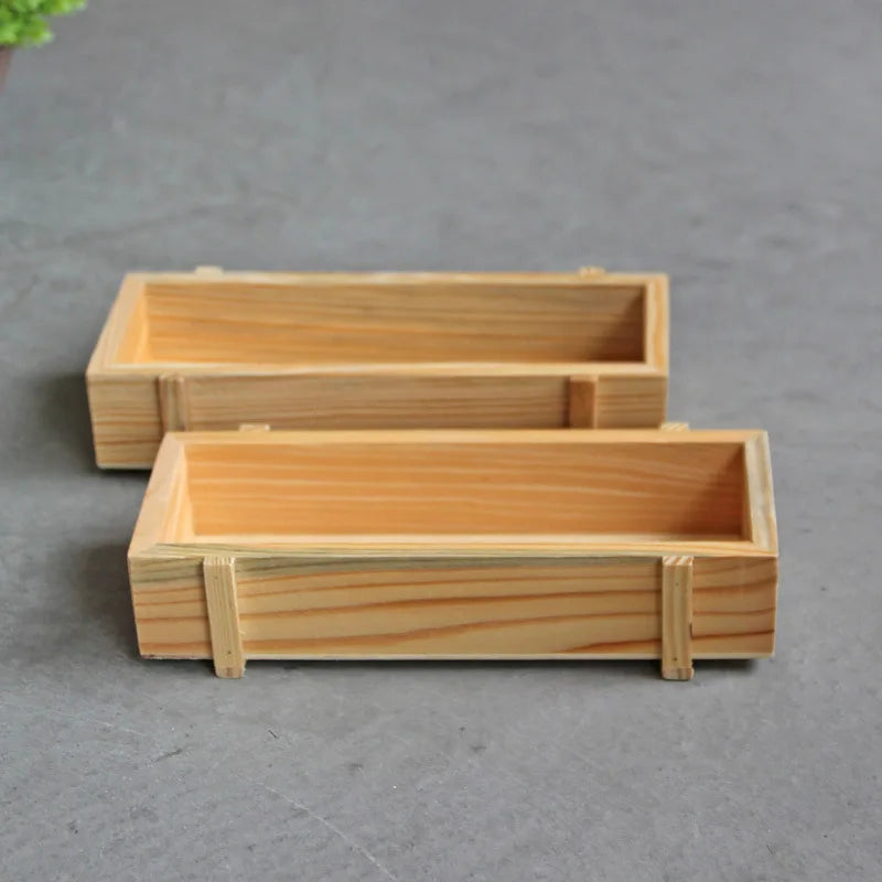 jardinière vintage en bois pour plantes succulentes et fleurs - vue 7 sur 8
