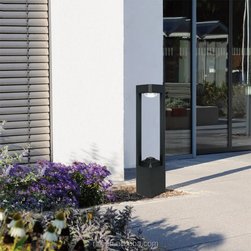 lampes solaires modernes carrées en aluminium pour extérieur étanche - vue 10 sur 12