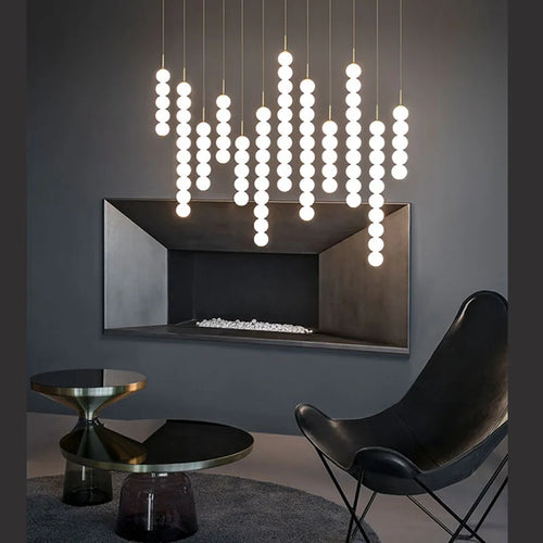 suspension design art deco en verre doré et chromé