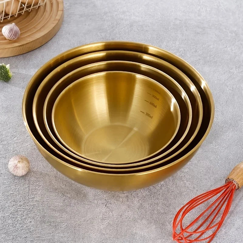 Set trois bols acier inoxydable cuisine mélange salades - vue 2 sur 5