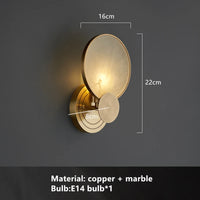 Appliques murales rondes en marbre