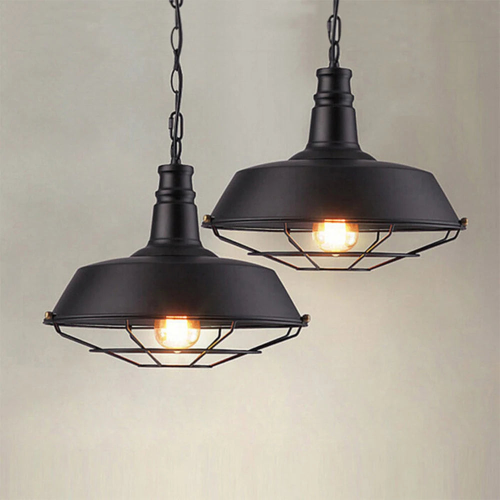 lustre industriel américain rétro en fer pour bar loft
