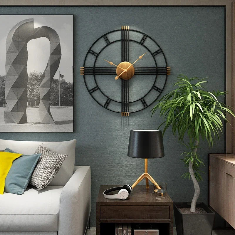 horloge murale moderne décoration nordique créative et silencieuse - vue 6 sur 9