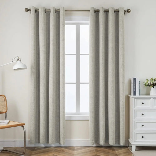 Rideau occultant faux lin extra long sur mesure