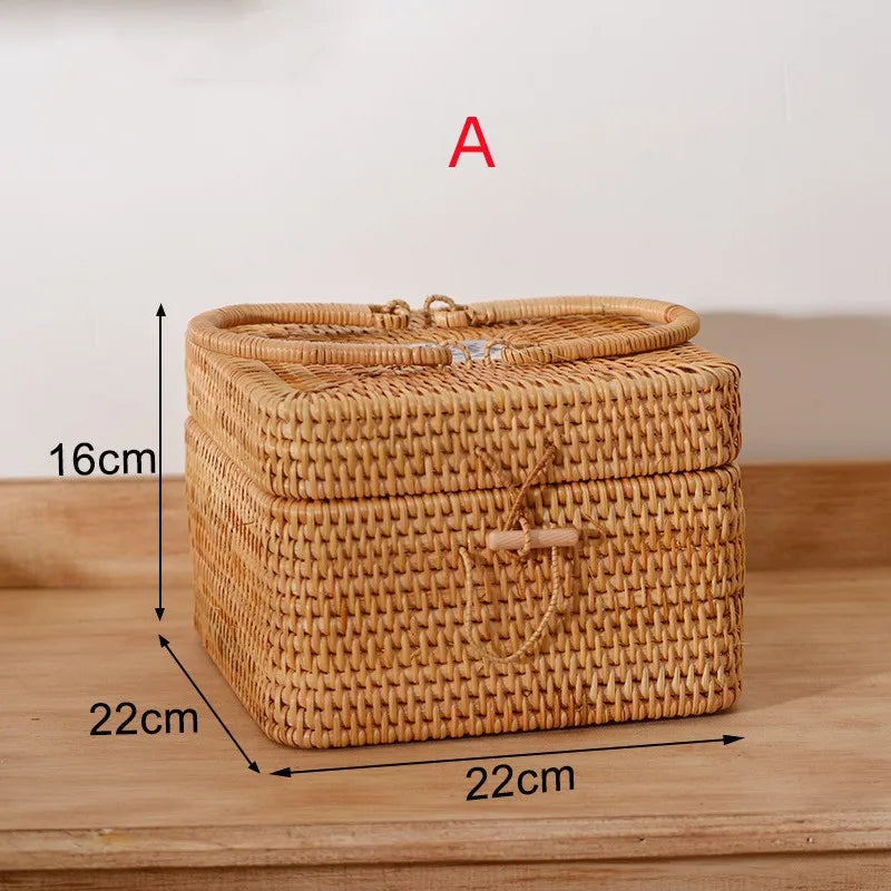 panier de rangement en rotin pour aliments et thé - vue 4 sur 16