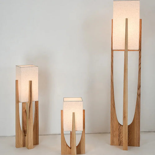 Lampadaire en bois chinois salon chambre canapé chevet lampe de Table verticale nordique en bois massif Led lampe sur pied décor de pièce