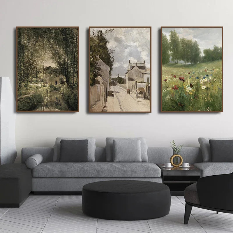 peinture vintage de campagne printanière avec fleurs sauvages