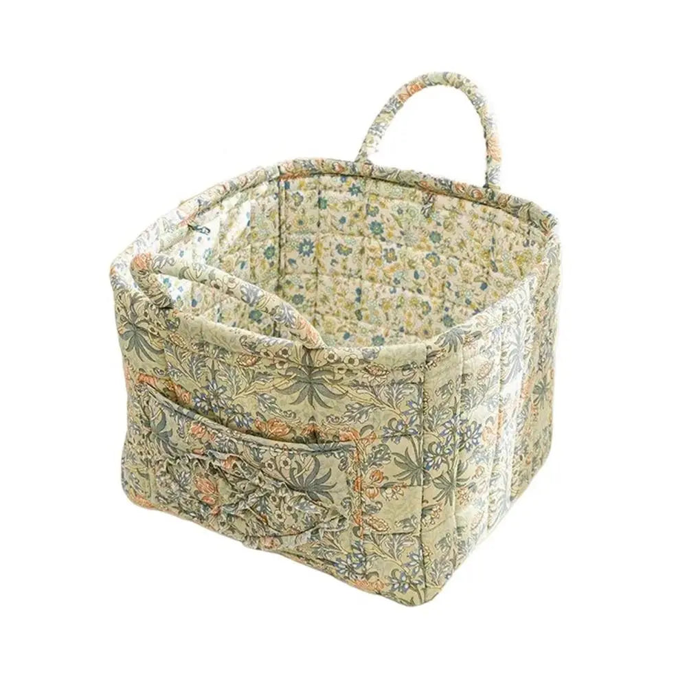 panier de rangement en tissu lavable style pastoral empilable multiusage - vue 14 sur 16