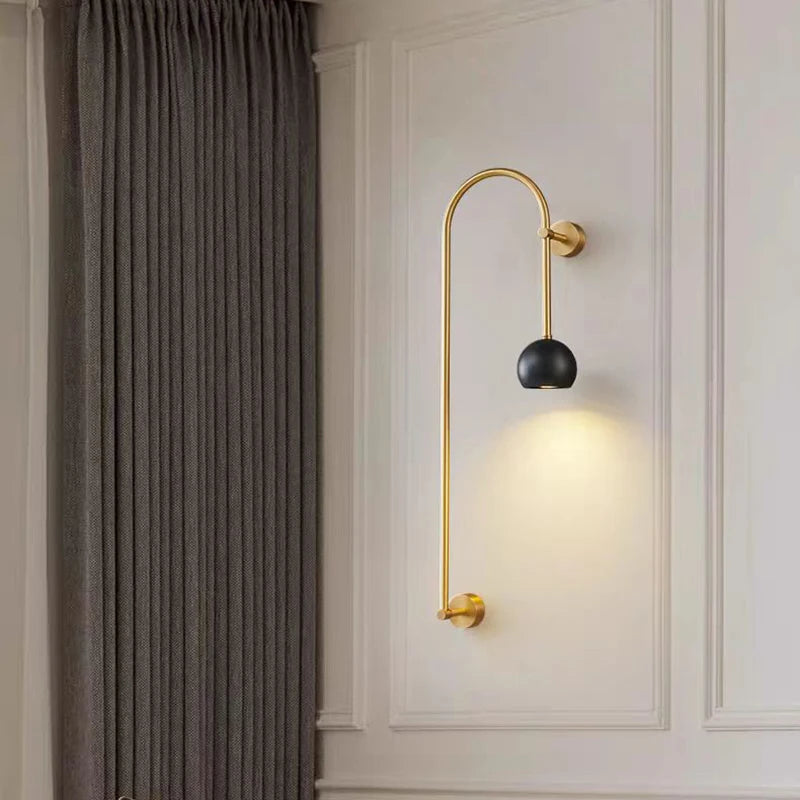 applique murale minimaliste en cuivre et laiton gu10