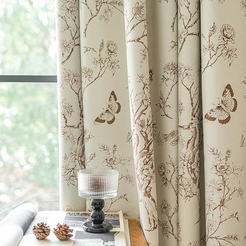 Rideau occultant motif floral moderne pour salon chambre