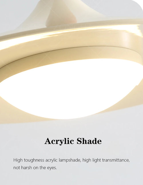 suspension led moderne avec protection oculaire en fer et acrylique
