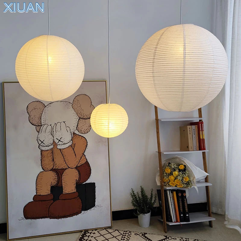 Lustre en papier vintage pour chambre à coucher - vue 3 sur 11