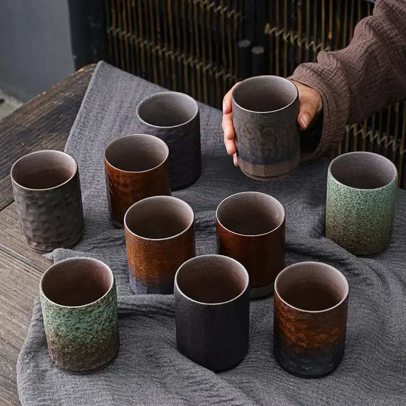 Mug vintage ceramique chinoise artisanale gres style rustique