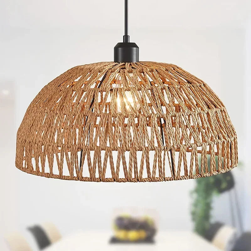 Lustre en corde de chanvre de style japonais
