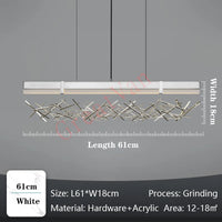lustre led nordique postmoderne en acier inoxydable et acrylique