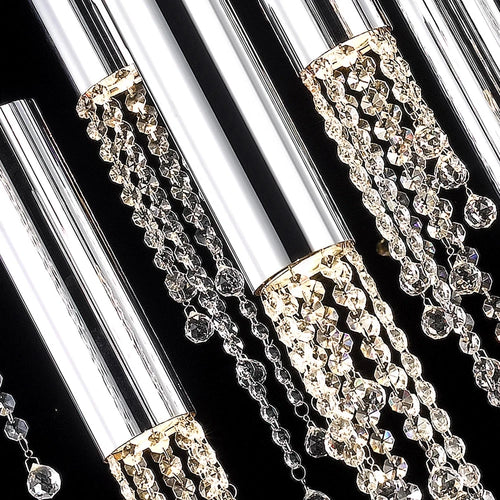 lustre led moderne de luxe en cristal pour escalier